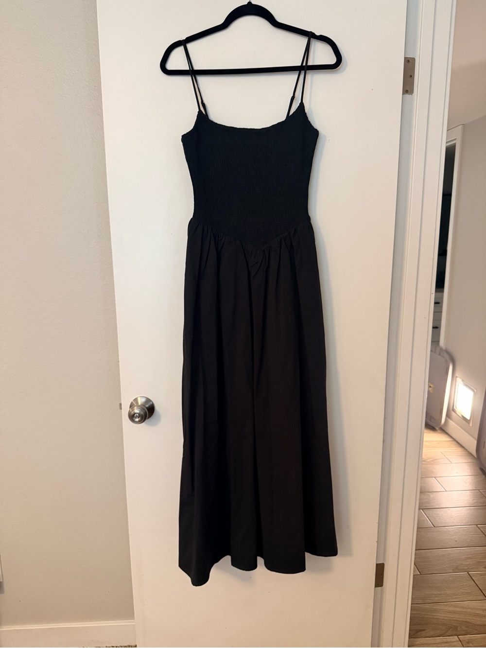 DISSH Black Milano Maxi Dress Smocked Bodice with Spaghetti Straps